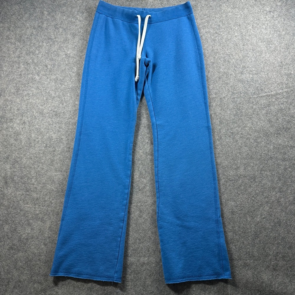 Mossimo Supply Co Sweatpants Womens S Blue Wide Leg Drawstring Raw Hem Fleece